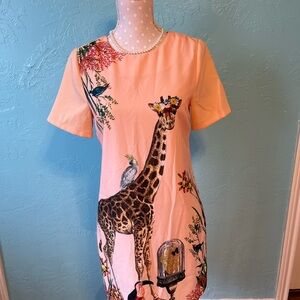 Yumi Kim Peach Giraffe Print Dress